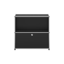 Etagère USM Haller, largeur 78 cm, 1 porte abattante en bas x | noir graphite Etagère USM Haller, largeur 78 cm, 1 porte abattante en bas x | noir graphite