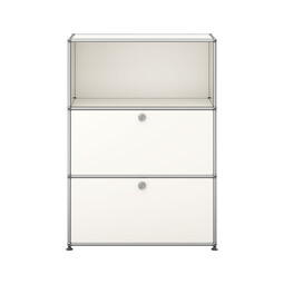 Etagère USM Haller, largeur 78 cm, 3 étages, 2 portes abattantes x | blanc pur Etagère USM Haller, largeur 78 cm, 3 étages, 2 portes abattantes x | blanc pur