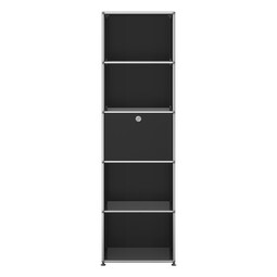 Etagère USM Haller, largeur 53 cm, 5 étages, 1 porte abattante x | noir graphite Etagère USM Haller, largeur 53 cm, 5 étages, 1 porte abattante x | noir graphite