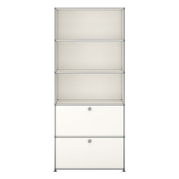 USM Haller Regal 5-fach hoch, Breite 78 cm, 2 Klapptüren x | reinweiß USM Haller Regal 5-fach hoch, Breite 78 cm, 2 Klapptüren x | reinweiß
