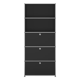 Etagère USM Haller, largeur 78 cm, 3 portes abattantes x | noir graphite Etagère USM Haller, largeur 78 cm, 3 portes abattantes x | noir graphite