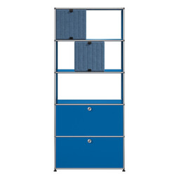 USM Haller Regal M69 x | enzianblau / blau/hellblau