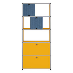USM Haller Regal M69 x | goldgelb / blau/hellblau