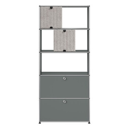 USM Haller Regal M69 x | mittelgrau / grau/dunkelgrau
