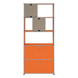 USM Haller Regal M69 x | reinorange / taupe/dunkelblau