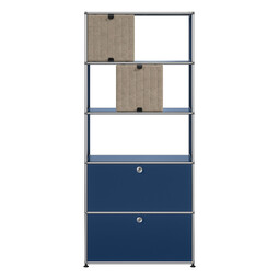 USM Haller Regal M69 x | stahlblau / taupe/dunkelblau