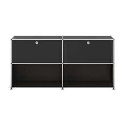 USM Haller Sideboard 2-fach breit, 2 Klapptüren oben x | graphitschwarz USM Haller Sideboard 2-fach breit, 2 Klapptüren oben x | graphitschwarz