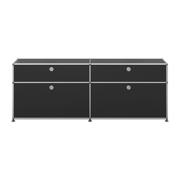 USM Haller Sideboard 2-fach breit, 2 Klapptüren unten, 2 Schübe oben x | graphitschwarz USM Haller Sideboard 2-fach breit, 2 Klapptüren unten, 2 Schübe oben x | graphitschwarz