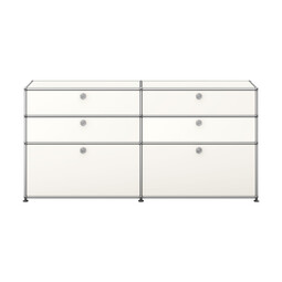 USM Haller Sideboard 2-fach breit, 2 Klapptüren unten, 4 Schübe oben x | reinweiß USM Haller Sideboard 2-fach breit, 2 Klapptüren unten, 4 Schübe oben x | reinweiß