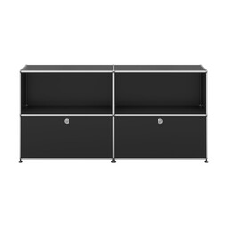 USM Haller Sideboard 2-fach breit, 2 Klapptüren unten x | graphitschwarz USM Haller Sideboard 2-fach breit, 2 Klapptüren unten x | graphitschwarz
