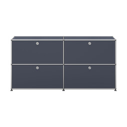 USM Haller Sideboard 2-fach breit, 4 Klapptüren x | anthrazitgrau USM Haller Sideboard 2-fach breit, 4 Klapptüren x | anthrazitgrau