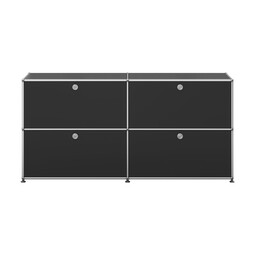 USM Haller Sideboard 2-fach breit, 4 Klapptüren x | graphitschwarz USM Haller Sideboard 2-fach breit, 4 Klapptüren x | graphitschwarz