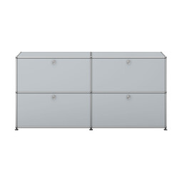 USM Haller Sideboard 2-fach breit, 4 Klapptüren x | mattsilber USM Haller Sideboard 2-fach breit, 4 Klapptüren x | mattsilber