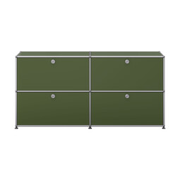 Sideboard USM Haller, largeur 2 casiers, 4 portes abattantes x | vert olive Sideboard USM Haller, largeur 2 casiers, 4 portes abattantes x | vert olive