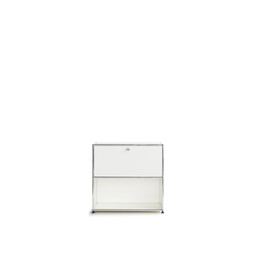 Etagère USM 2 étages, largeur 78 cm, 1 porte abattante en haut | blanc