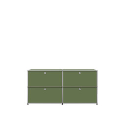 Sideboard USM largeur 2 casiers, 4 portes abattantes | vert olive