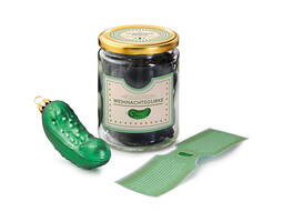 Pendentif pour arbre de Noël Cornichon de Noël avec bocal 