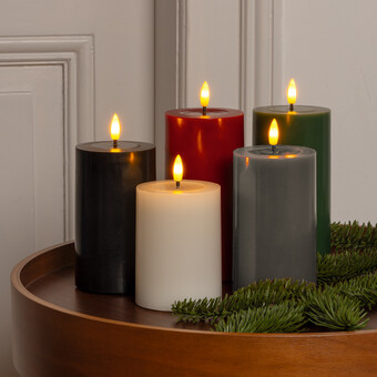LED-Echtwachskerze mit Spiegeleffekt 
