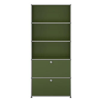 USM Haller Regal 5-fach hoch, Breite 78 cm, 2 Klapptüren 