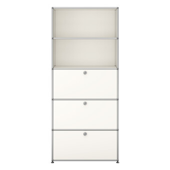 USM Haller Regal 5-fach hoch, Breite 78 cm, 3 Klapptüren 