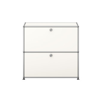 USM Haller Regal 2-fach hoch, Breite 78 cm, 2 Klapptüren 