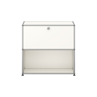 USM Haller Regal 2-fach hoch, Breite 78 cm, 1 Klapptür oben 