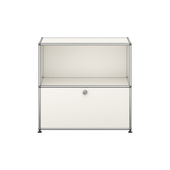 USM Haller Regal 2-fach hoch, Breite 78 cm, 1 Klapptür unten 