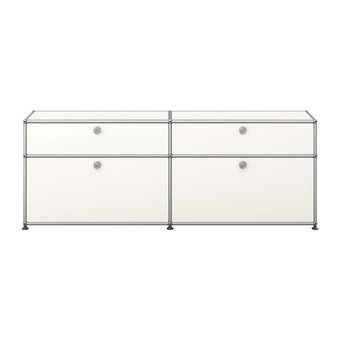 USM Haller Sideboard 2-fach breit, 2 Klapptüren unten, 2 Schübe oben 
