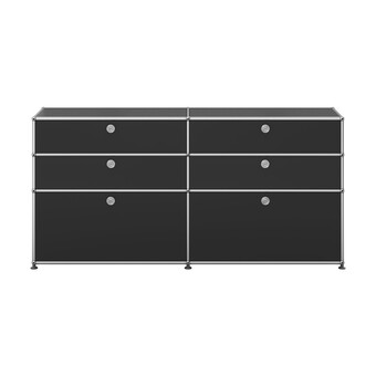 USM Haller Sideboard 2-fach breit, 2 Klapptüren unten, 4 Schübe oben 