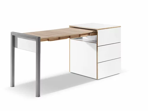 Bureau et table rabattable Room Blanc/chene