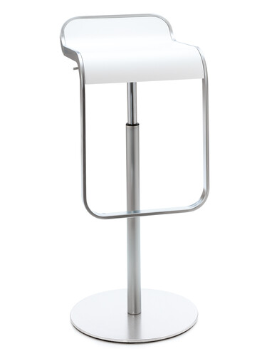 Tabouret de bar Lem chromé mat | hauteur 63-75 cm | laqué blanc