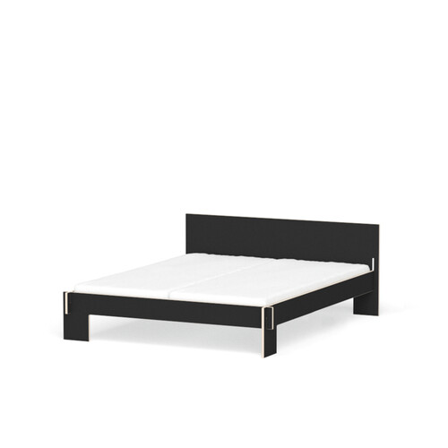 Cadre de lit avec tête de lit Loir surface de couchage : 160 x 200 cm | FU noir