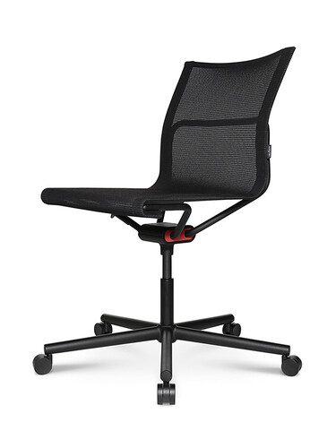 Chaise de bureau pivotante D1 Office sans accoudoirs | noir