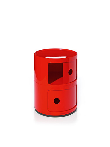 Meuble de rangement Componibili Ø 32 cm, 2 compartiments | rouge