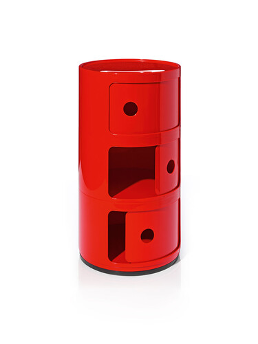 Meuble de rangement Componibili Ø 32 cm, 3 compartiments | rouge