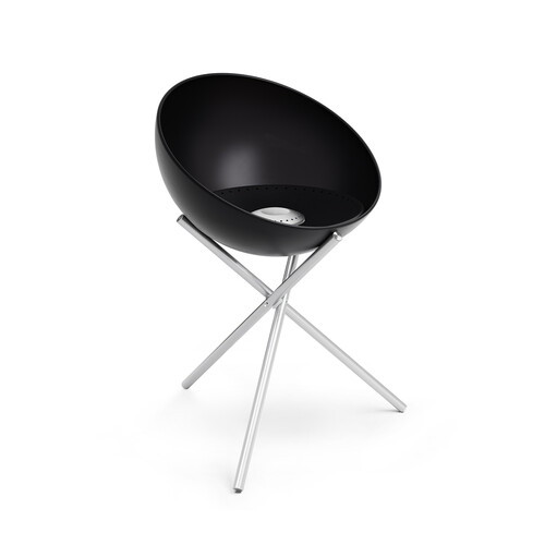 Brasero d’extérieur Bowl 57 Ø 57 cm, avec système de ventilation | noir/acier, émaillé