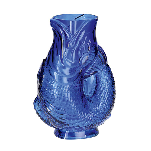 Vase poisson Jacquard H 30 cm | bleu