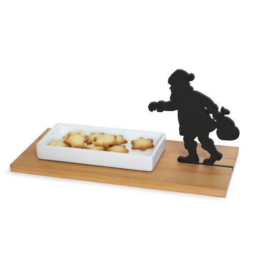Plateau à petits gâteaux Père Noël | érable