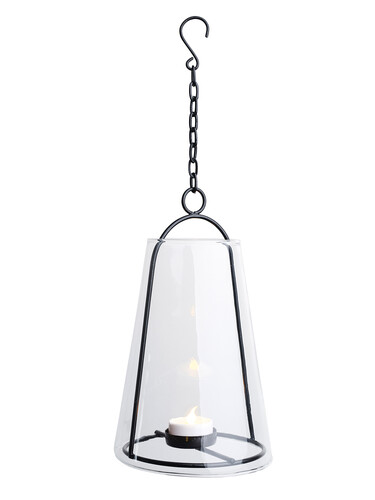 Lanterne à bougie chauffe-plat LED Albert Lanterne à suspendre à bougie LED chauffe-plat | transparent