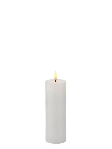 Bougie LED en cire véritable Sille Exclusive Ø 5 cm, H 15 cm | blanc