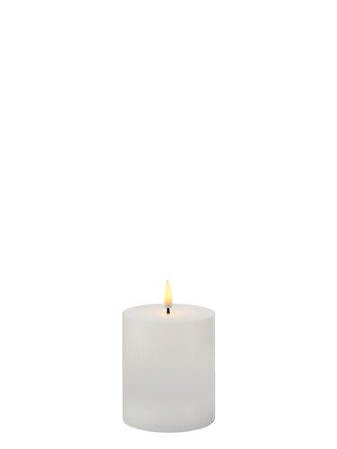 Bougie LED en cire véritable Sille Exclusive Ø 7,5 cm, H 10 cm | blanc