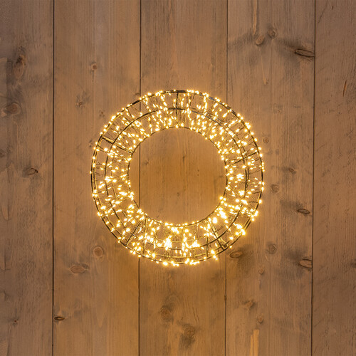 Couronne lumineuse LED Ø 36 cm, 1 200 LED avec effet clignotant | noir