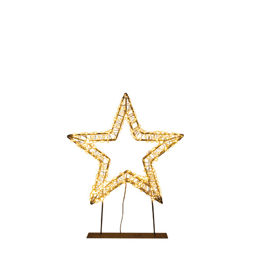 Décoration de Noël étoile lumineuse LED sur pied H 46 cm, Ø 36 cm | noir
