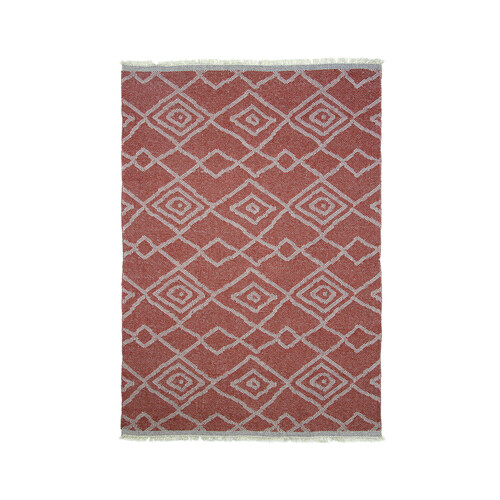 Tapis d’extérieur Rubik L 160 x L 230 cm | rouge/gris