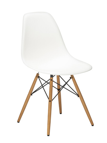 Chaise Eames Plastic Side Chair DSW 1 pièce | frêne, teinté couleur chêne | blanc