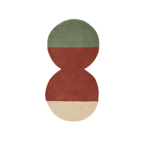 Tapis Pearls L 75 x L 141 cm | beige, rouge brique, vert