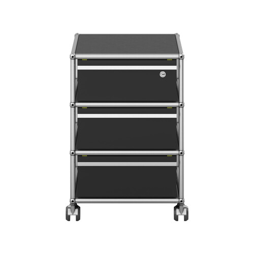 Caisson à roulettes USM Haller, 3 tiroirs x | noir graphite Caisson à roulettes USM Haller, 3 tiroirs x | noir graphite