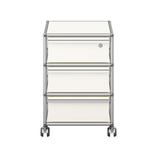 Caisson à roulettes USM Haller, 3 tiroirs x | blanc pur