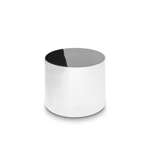 Beistelltisch Tin Drum H 35 cm, Ø 40 cm | Edelstahl, poliert