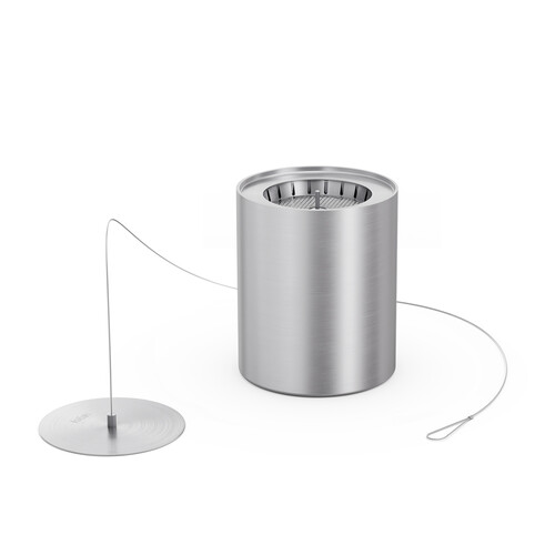 Bio-Burner mit Eco Ring und Löschdeckel zum Nachrüsten für Spin 90 | silberfarben poliert